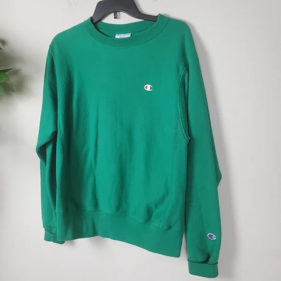 Champion Reverse Weave Green Men's Sweater Size Small Crewneck - Picture 2 of 11